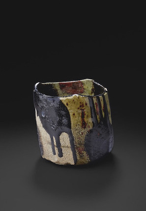 \ًܑgʖuĊэْqv@Raku Kichizaemon XV Yakinuki-type black Raku teabowl